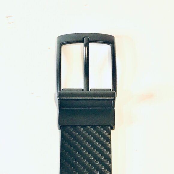 Men's Black Faux Leather Belt Size 32 - Picture 2 of 4